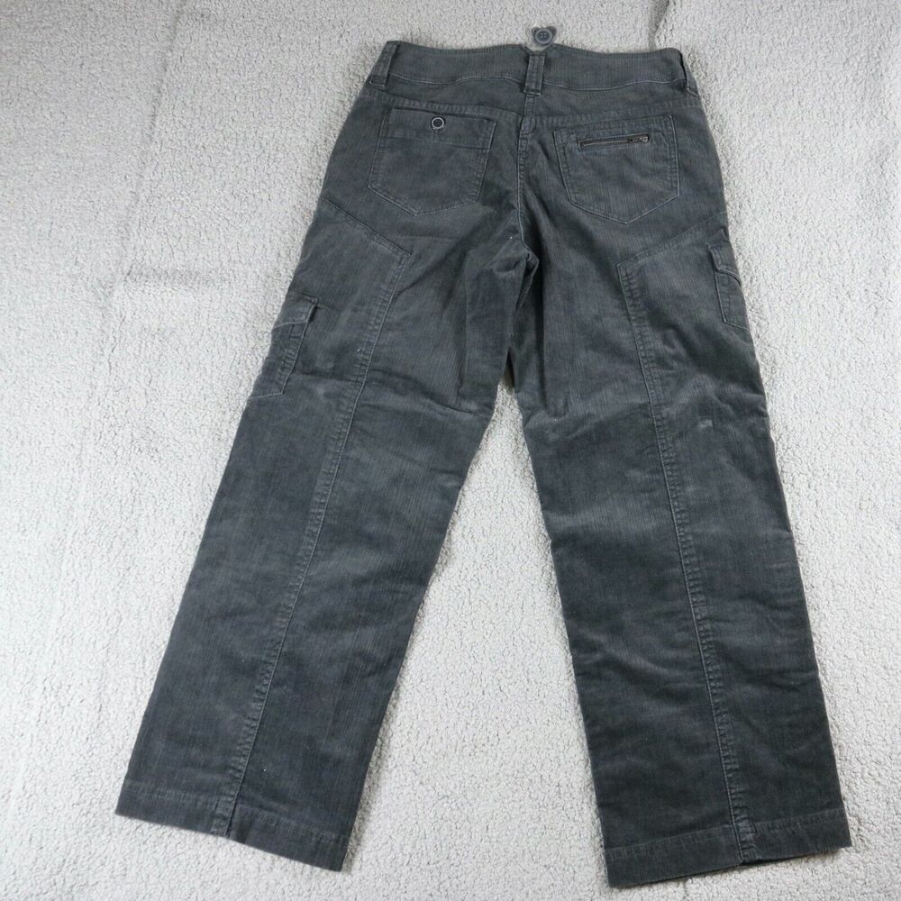 New Sundance Womens Gray 10 Petite Corduroy Cargo Hong Kong Wide Leg Pants - Picture 2 of 7